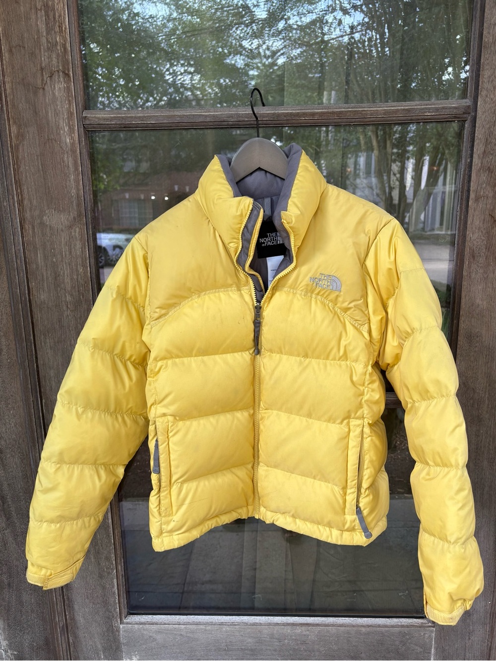 The North Face Woman Yellow Puffer Coat Sz S, Preowned